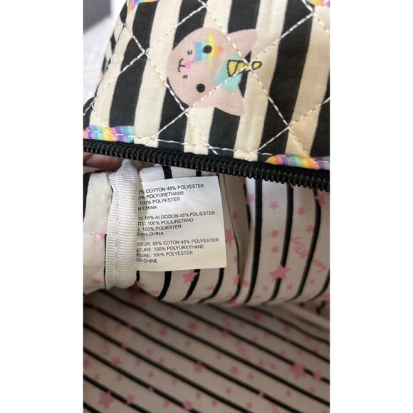 Betsey Johnson Kitty Cat Unicorn Weekender Duffle Bag Quilted Travel 14X21X12 - Picture 7 of 15